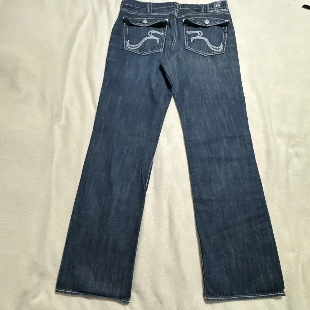 Rock and Republic Jeans Men's Size 36x34 Straight Leg Dark Wash Rebellion R5101